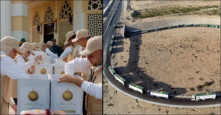 সহস্র টন‌ খাদ্য সহায়তা নিয়ে গাজার পথে কাফেলা