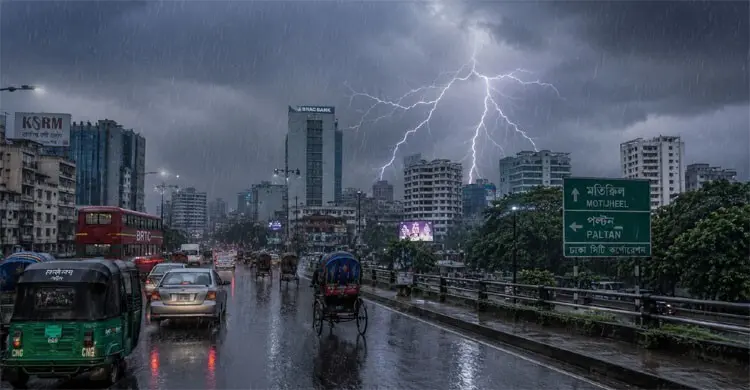 আজকের আবহাওয়া: ঢাকায় বজ্রসহ বৃষ্টি হতে পারে