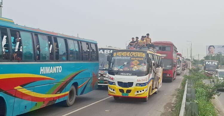 20-km tailback on Dhaka-Tangail highway