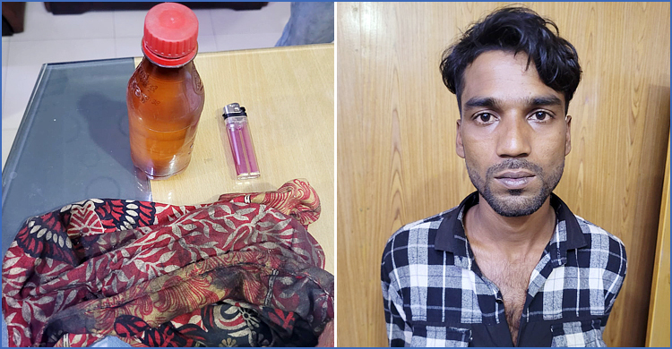 চেকপোস্টে পেট্রোল-লাইটারসহ যুবক আটক