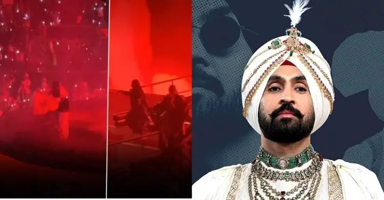 মঞ্চে উঠে দিলজিতকে ধাক্কা, আটক বিক্ষোভকারী