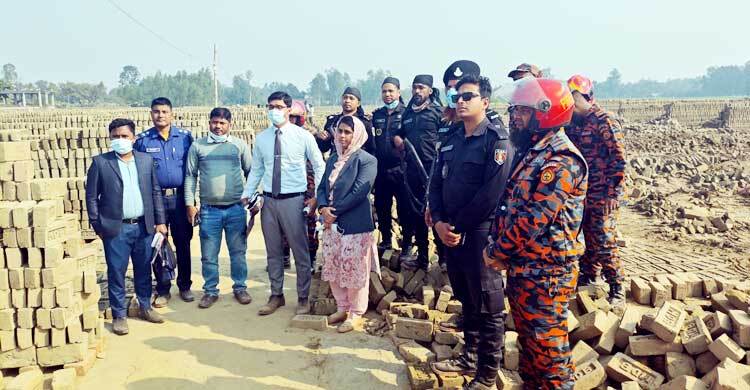 দিনাজপুরে চার অবৈধ ইটভাটা মালিকের ১৪ লাখ টাকা জরিমানা