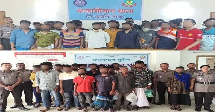 হাজারীবাগ ও শাহজাহানপুরে বিশেষ অভিযানে গ্রেফতার ৫২