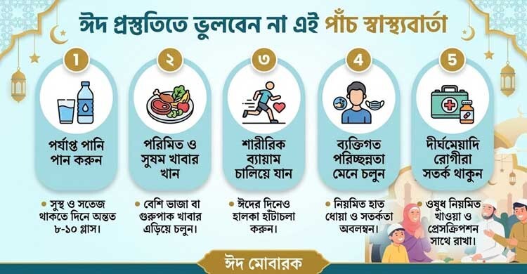 ঈদ প্রস্তুতিতে ভুলবেন না এই ৫ স্বাস্থ্যবার্তা