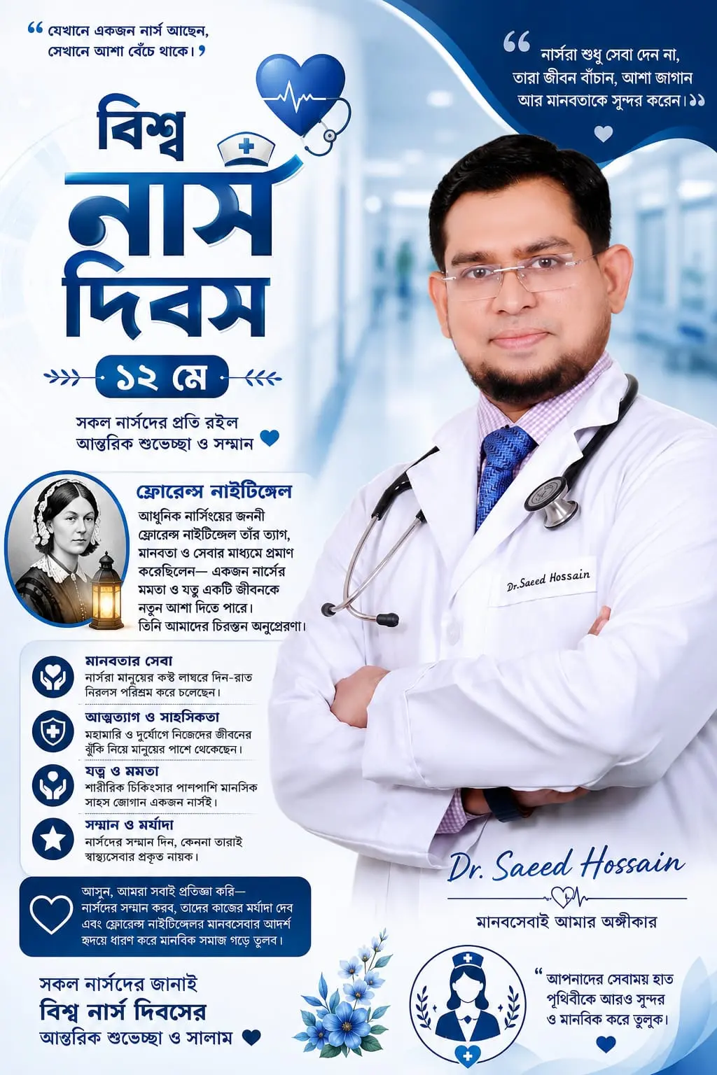 নার্সদের প্রতি কৃতজ্ঞতা জানানোর দিন আজ