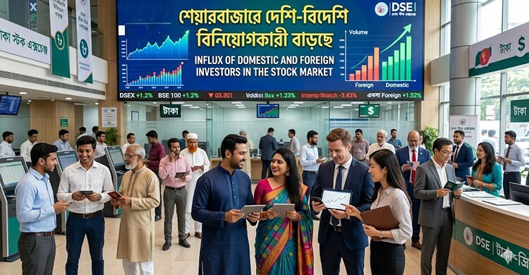 শেয়ারবাজারে বাড়ছে দেশি-বিদেশি বিনিয়োগকারী