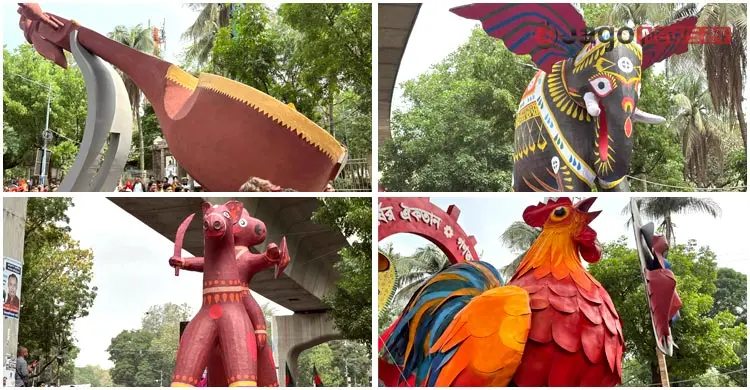 বিপুল সমারোহে বৈশাখী শোভাযাত্রা, লোকে লোকারণ্য ঢাকা বিশ্ববিদ্যালয়