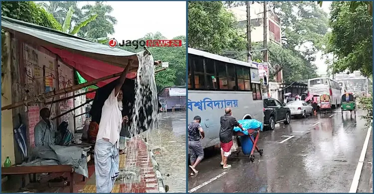 বাদলা দিনে থমকে পুরান ঢাকা, ভোগান্তিতে নগরজীবন