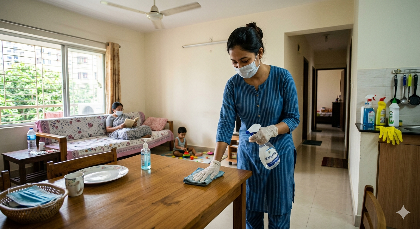 সংক্রমণের সময় ঘর জীবাণুমুক্ত রাখার সহজ উপায়