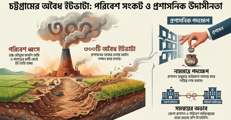 নাকের ডগায় ৩০০ অবৈধ ইটভাটা, জরিমানায় দায় সারছে প্রশাসন