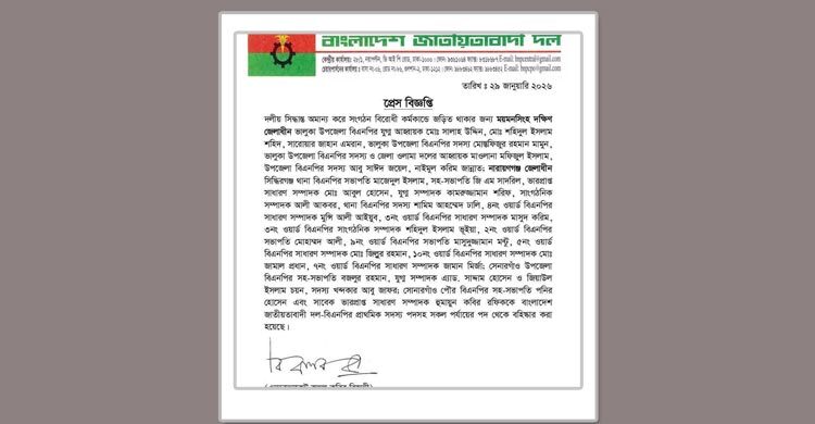 নারায়ণগঞ্জে বিএনপির ২০ নেতাকে বহিষ্কার