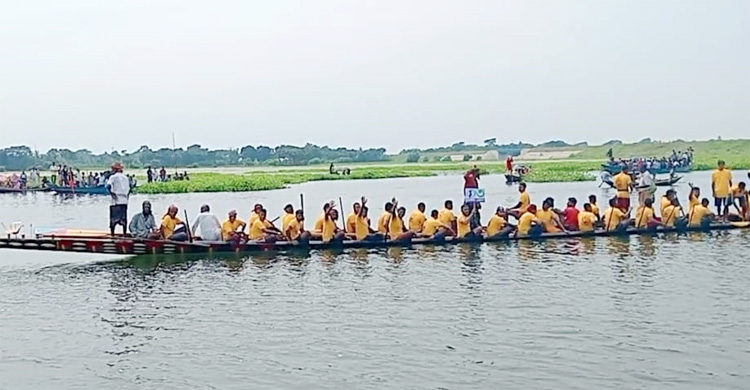 ঝালডাঙ্গার বিলে ঐতিহ্যবাহী নৌকাবাইচ