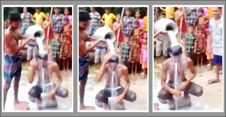 প্রেম করে বিয়ে, বিচ্ছেদের পর খুশিতে দুধ দিয়ে গোসল যুবকের