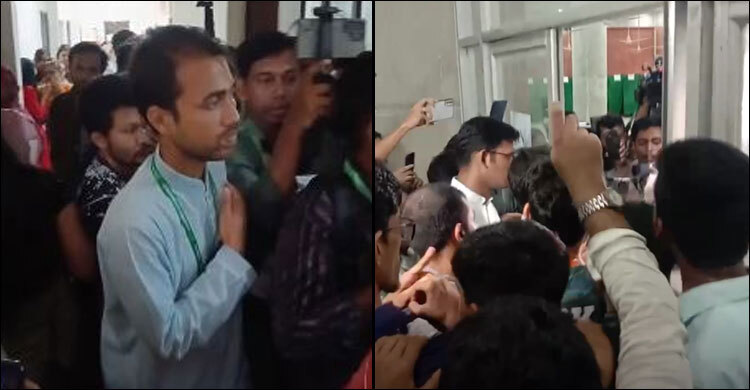 ছাত্রদলের ভিপি-এজিএস প্রার্থীর কেন্দ্রে প্রবেশের চেষ্টা, হট্টগোল