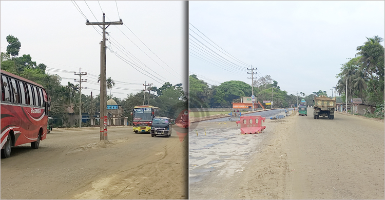 অবশেষে মহাসড়ক থেকে সরলো বৈদ্যুতিক খুঁটি