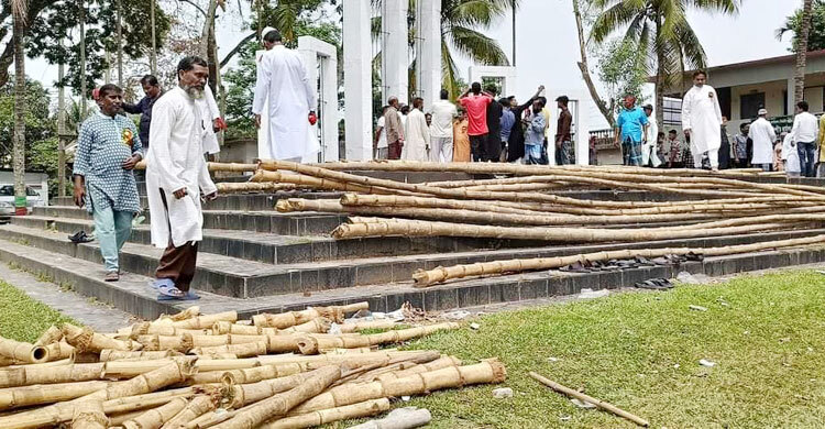 শহীদ মিনারে বাঁশ রাখায় জরিমানা গুনলেন আওয়ামী লীগ নেত্রী