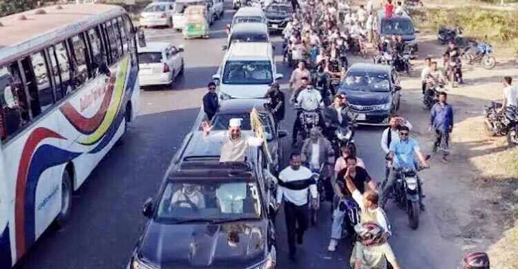 আচরণবিধি লঙ্ঘন করে শোডাউন, বিএনপি প্রার্থীকে জরিমানা