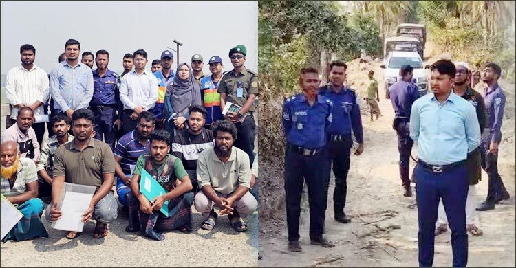 সমুদ্র উপকূল থেকে অবৈধভাবে বালু উত্তোলন, ৯ ড্রেজারসহ আটক ১৩