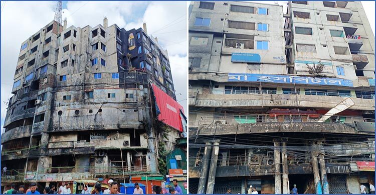 দুর্বৃত্তদের আগুনে ধ্বংসস্তূপ ‘প্রিয়ম নিবাস’