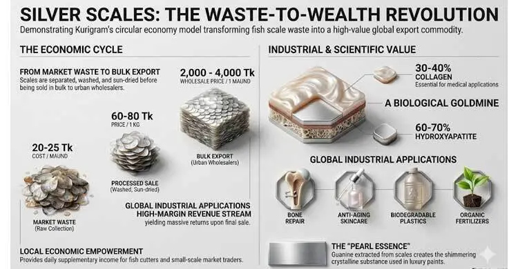 Kurigram's cash catch: Fish scales fuel export boom