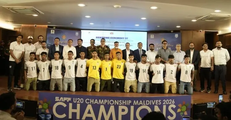 সাফজয়ী অনূর্ধ্ব-২০ ফুটবল দলকে সংবর্ধনা দিলো ডিএনসিসি