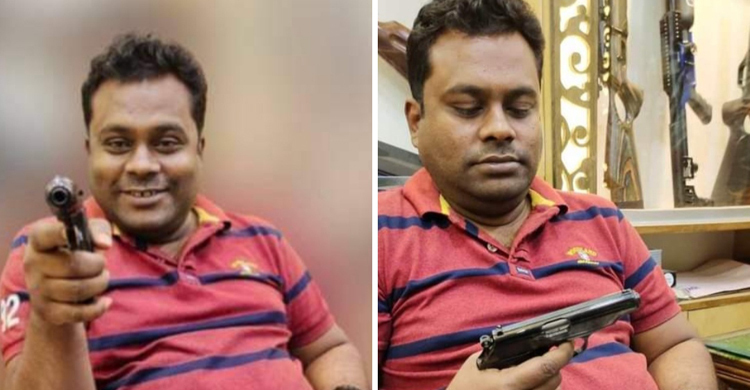 ফরিদপুরে এবার পিস্তল হাতে মৎস্যজীবী লীগ নেতা, ছবি ভাইরাল