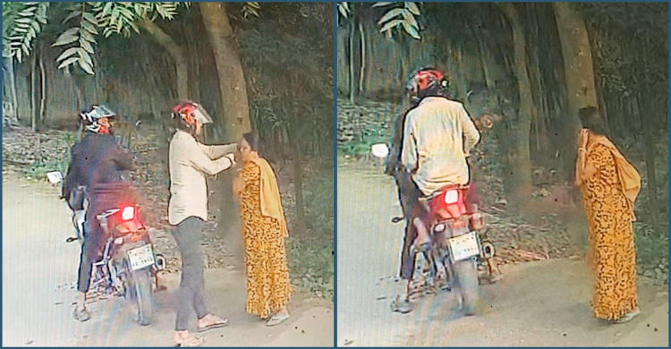 প্রকাশ্যে গৃহবধূর কানের দুল ছিনিয়ে নিলো দুই যুবক, ফুটেজ ভাইরাল
