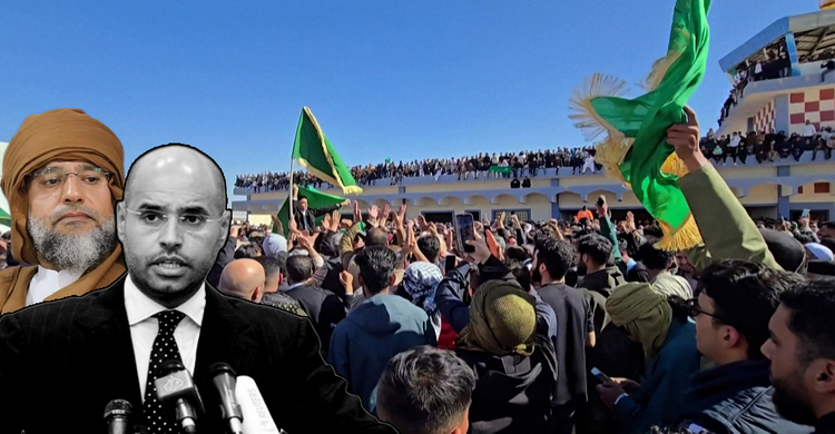 গাদ্দাফি পুত্রের শেষ বিদায়ে হাজারো মানুষের ঢল