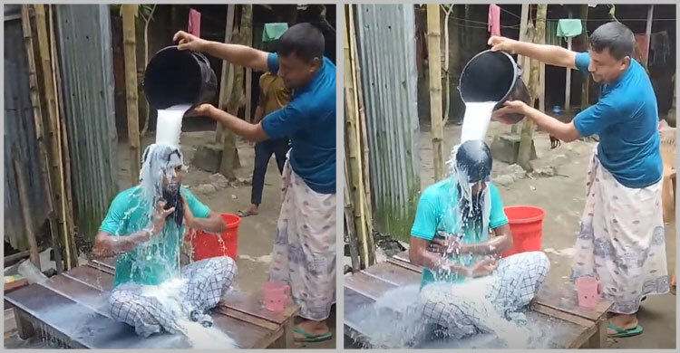 বিয়ের ২৫ বছর পর স্ত্রীর তালাক, কষ্টে দুধ দিয়ে গোসল করলেন কৃষক