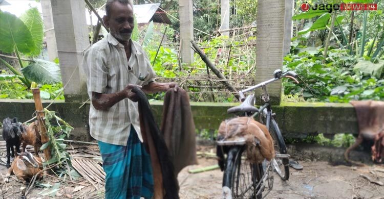 সড়কেই ফেলে রাখা হলো চামড়া