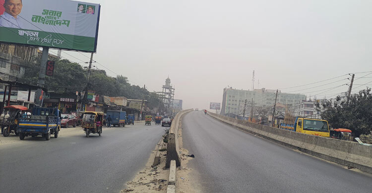 চৌরাস্তা থেকে টঙ্গী পর্যন্ত ঢাকা-ময়মনসিংহ মহাসড়ক যানবাহনশূন্য