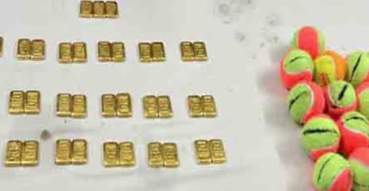 টেনিস বলের ভেতর মিললো ৫ কেজি সোনা