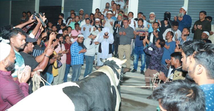 খালেদা জিয়ার সুস্থতা দোয়া মাহফিল, অসহায়দের মাঝে গরুর মাংস বিতরণ