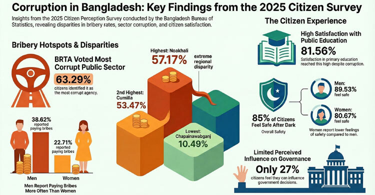 Noakhali tops bribery chart, BRTA most corrupt sector