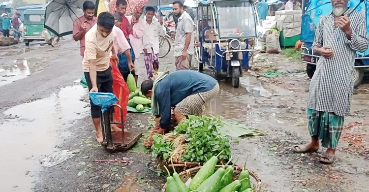 টানা বৃষ্টিতে বাজারে সবজির সংকট, দাম আকাশছোঁয়া