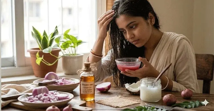 গরমে চুল পড়া কমাতে পেঁয়াজের রস নাকি তেল, কোনটি বেশি উপকারী?