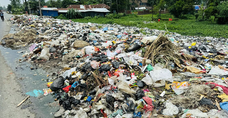 ঢাকা-চট্টগ্রাম মহাসড়কে ময়লার স্তূপ, দুর্গন্ধে নাকাল পথচারীরা