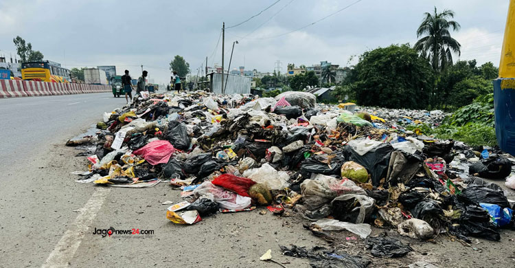 ঢাকা-চট্টগ্রাম মহাসড়কে ময়লার স্তূপ, দুর্গন্ধে নাকাল পথচারীরা