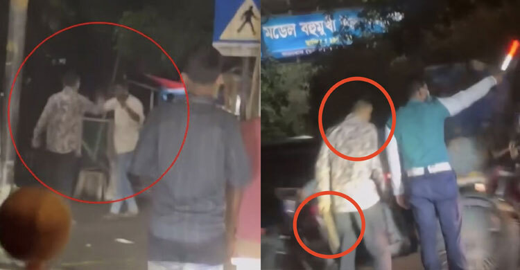 চাপাতি হাতে ব্যাগ ছিনিয়ে পুলিশের সামনেই হেঁটে গেলো ছিনতাইকারী
