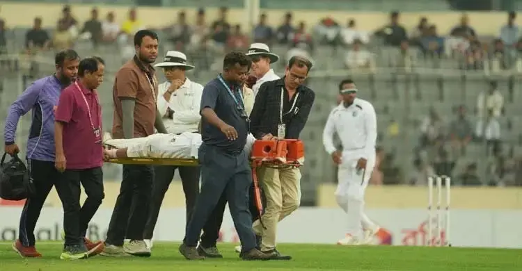 Hridoy stretchered off after leg injury against West Indies | English