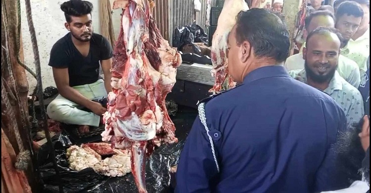 ১৮ কেজি গরুর মাংসে ৩ কেজি কম, ২ কসাই হাজতে