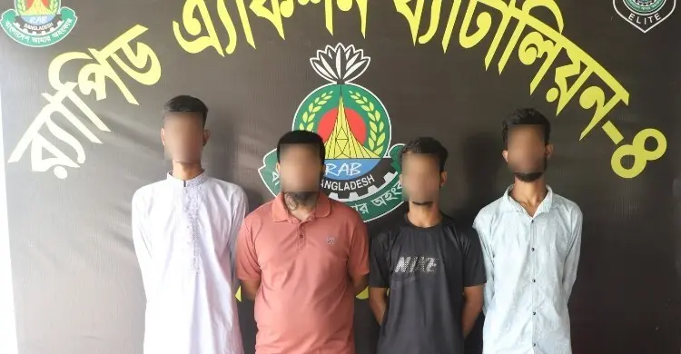 কাফরুলে গুলি করে ব্যবসায়ীর কাছে কোটি টাকা চাঁদা দাবি, গ্রেফতার ৪