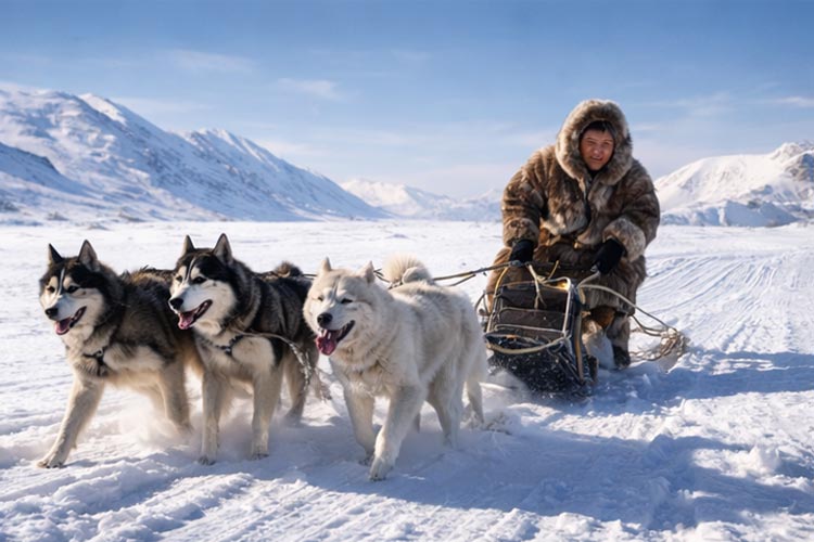 শীত থেকে বাঁচতে বরফের ব্লকের তৈরি ঘরে থাকেন তারা