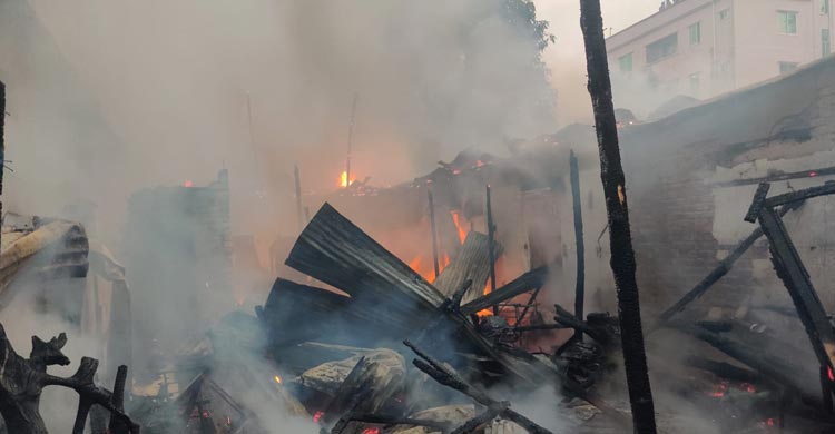 বান্দরবানে অগ্নিকাণ্ডে রেস্তোরাঁসহ সাত বাড়ি পুড়ে ছাই