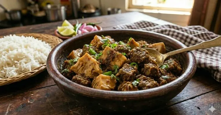 গ্রীষ্মের জমজমাট পদ, বানান এঁচোড় ও গরুর মাংস