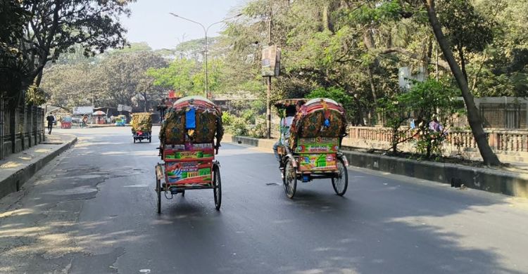 ব্যস্ত মহানগরে শান্ত রূপ, রাজপথ রিকশার দখলে