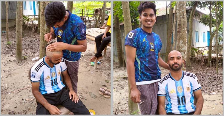 ব্রাজিলের জয়ে মাথা ন্যাড়া করলেন আর্জেন্টিনা সমর্থক