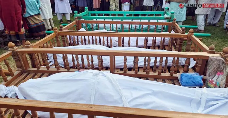 শোকে স্তব্ধ নিশিবাপুর গ্রাম, একসঙ্গে চারজনের জানাজা