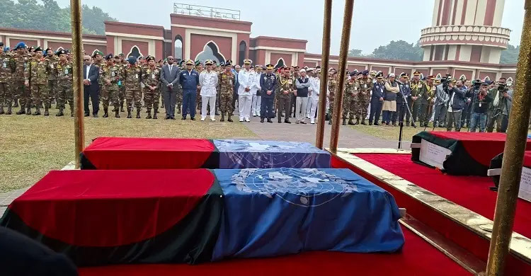 Namaz-e-janaza of 6 Bangladeshi peacekeepers held