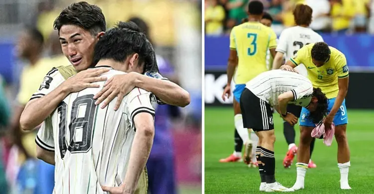 ব্রাজিলের কাছে হেরে মাঠেই কান্নায় ভেঙে পড়েন জাপানের ফুটবলাররা